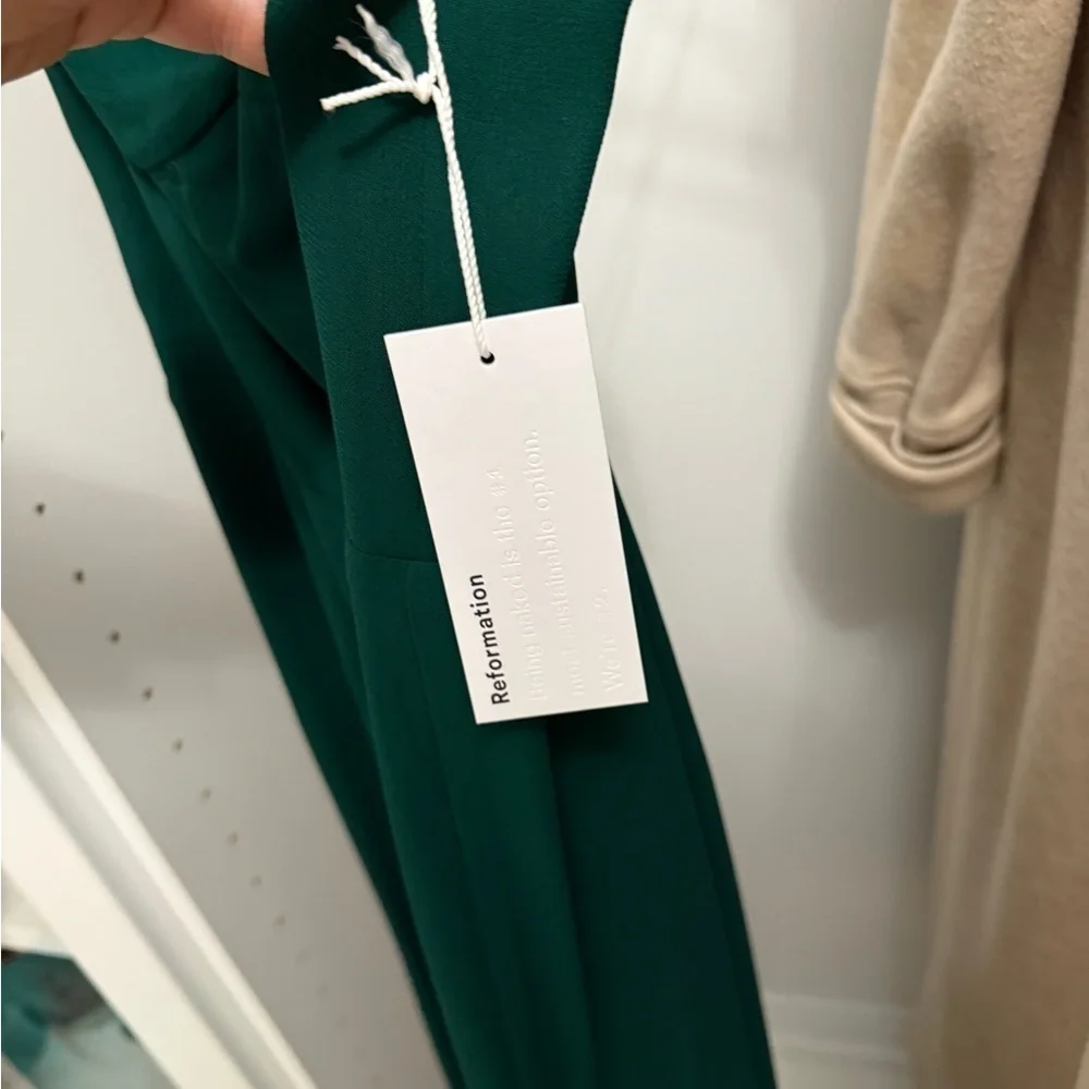 NWT Reformation Forest Green Jumpsuit